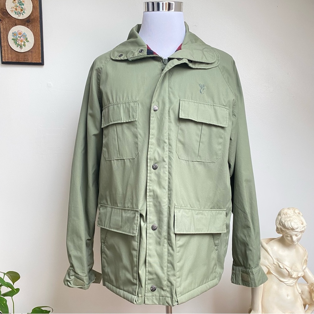 Vintage 90s Field Utility Plaid Wool Lined Jacket